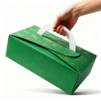 Boîte à pâtisserie de luxe en carton doré, boîte pliante pour cadeaux de fête, impression de logo personnalisée, emballage de desserts, écologique et recyclable