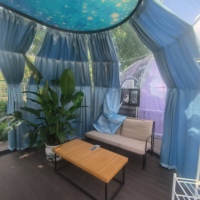 Maison préfabriquée à bulles transparente Préfabriqué Luxe PC Extérieur Igloo Glamping Polycarbonate Géodésique Tente Maison dôme