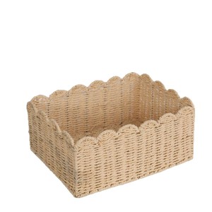Paper Rope Woven <b>Storage</b> <b>Basket</b> Rectangle <b>Large</b> Capacity Handmade For Home Organizing Clothes Sundries Kitchen Desktop Snacks - Product Image 5