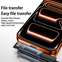 Adaptateur de charge rapide 2-en-1 avec lecteur de carte TF et convertisseur USB-C mâle vers Type-C femelle PD 100W pour téléphone, tablette et ordinateur portable avec emplacement pour clé