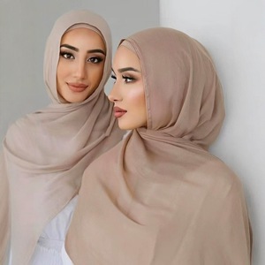 モーダルロングショール女性用カスタム175*75夏無地ヒジャーブスカーフTudung Soildモダルムスリムヒジャーブ - Product Image 2