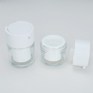 New Luxury 30g 50g Customized Airless Face Cream Can Refillable Cosmetics Airless Pump Glass Jar 50ml - Product Image 3