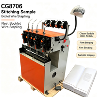 Máquina de encuadernación comercial CG8706 de 8 estaciones para grapado de alambre, 80-120 puntadas/min, para la fabricación de exhibidores de tarjetas
