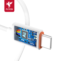 Cable de Datos FLYCDI de Carga Rápida con Rayas, Cable de Datos Tipo-C de 1M para Android y Computadora