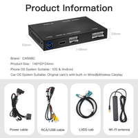 CARABC Boîtier décodeur multimédia intelligent avec prise en charge de CarPlay sans fil, Android Auto et cartes pour Mercedes Benz Slk R172 2011-2015