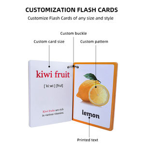 Impresión de alfabeto de papel duradero personalizado aprendizaje educativo temprano tarjetas Flash para niños - Product Image 2