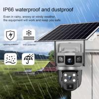 Caméra de sécurité extérieure solaire 4G OEM Q8 12MP PTZ IP66 étanche avec stockage cloud, vision nocturne, capteur CMOS