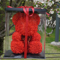 Meilleures ventes : Ours en roses en mousse PE de 25 cm et 40 cm, mousse de haute qualité avec boîte cadeau, cadeau pour la Saint-Valentin