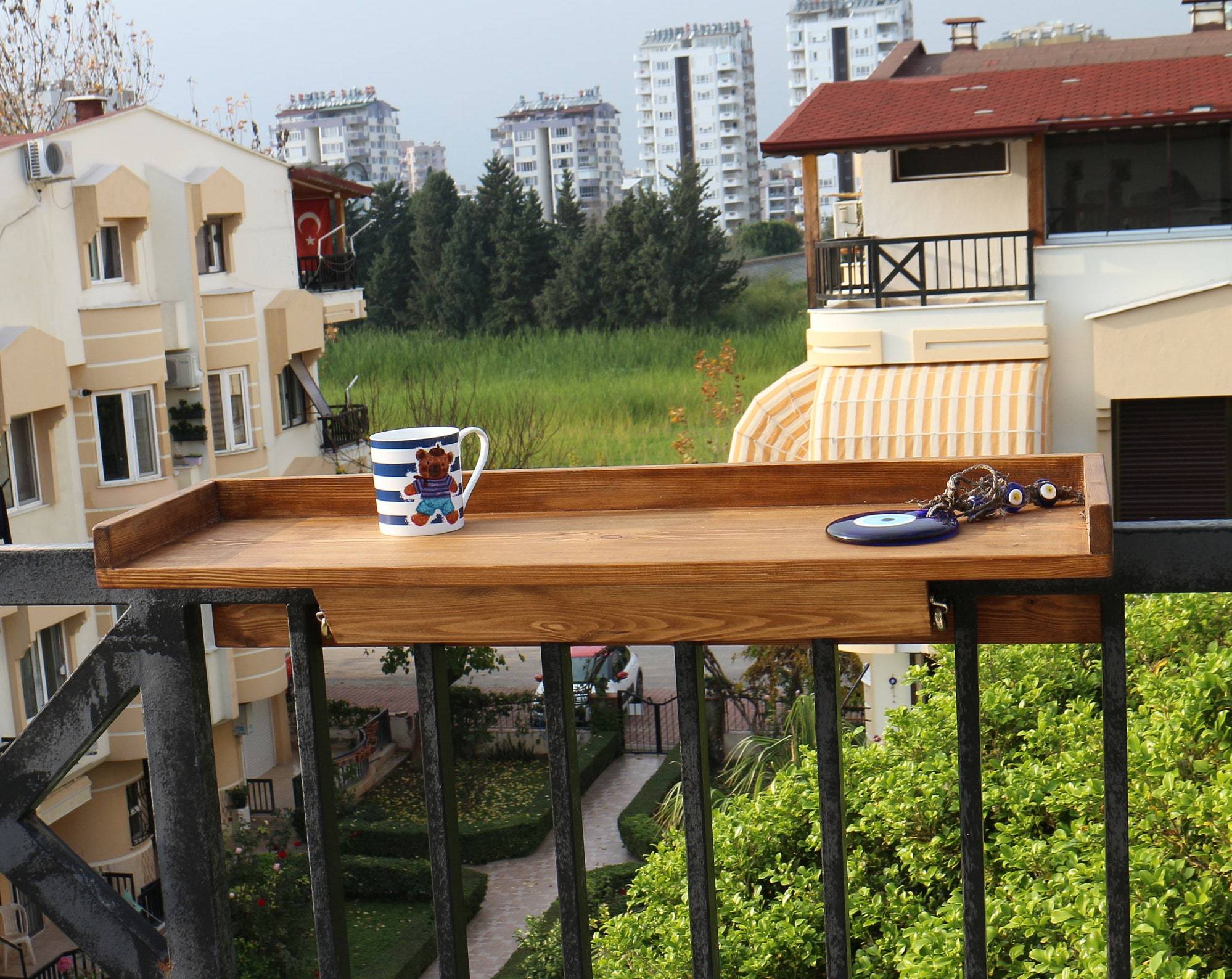 Anpassbarer Klappbarer Platzsparender Balkon-bartisch Platzsparender Outdoor Faltbarer Pub-bartisch