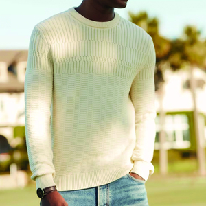 Suéter de algodón 100% antiencogimiento cálido de invierno para hombre, venta al por mayor, personalizado, OEM, ODM, tejido ligero por ordenador, 12GG - Product Image 6