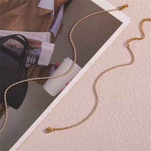 Collar de cadena de tenis de diamantes de imitación brillantes de acero inoxidable de lujo para Mujer Accesorios impermeables diarios en el cuello joyería de moda - Product Image 4