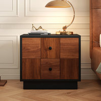 Table de chevet en bois massif de style vintage, armoire de rangement pour chambre à coucher, commode simple et moderne de style Bauhaus, commode médiévale