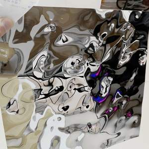 Spiegel Zilver Groot Patroon Voor Wanddecoratie Paneel Waterrimpel Roestvrijstalen Plaat - Product Image 2