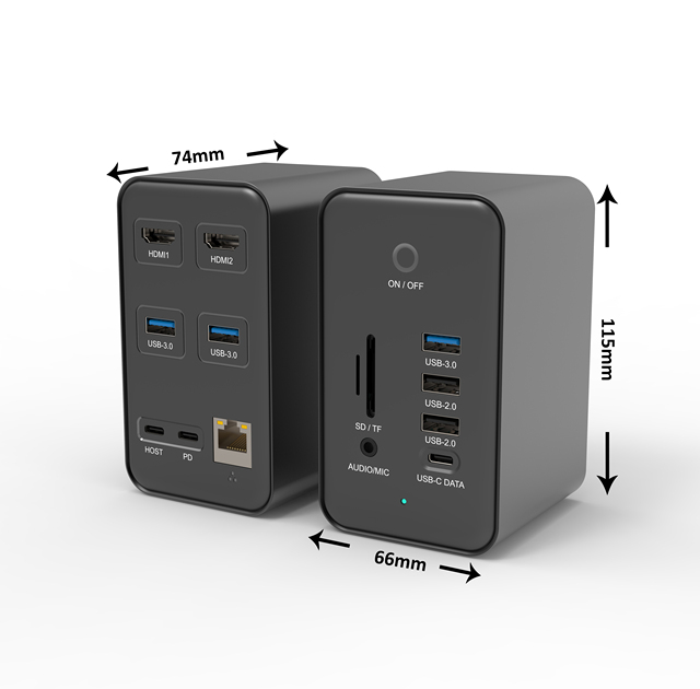 New Trending 14 Port Type C to HDTV 4K OTG Adapter Splitter USB HUB for Laptop Multiple Devices Desktop Docking Station