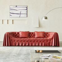 Canapé |   Canapé sectionnel droit trois places en cuir PU style américain, luxe léger, pieds en métal - Modèle personnalisable pour petits salons