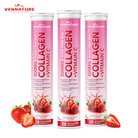Comprimés effervescents de collagène et vitamine C 500mg pour le soutien quotidien de la beauté et du bien-être