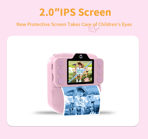 Yeni Çocuk Oyuncağı Anında Baskı Dijital Kamera MicroSD 1080p HD Dahili LED El Feneri 2.4'' IPS Ekran-K9PRO Çocuk Kamerası - Product Image 5