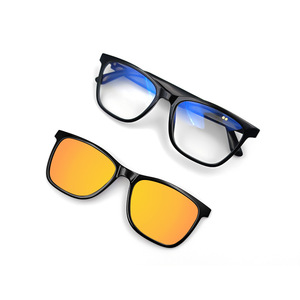 Smart Audio Glasses Black Blue Orange Touch Control Wireless Speaker Phone Call Anti Blue Light UV Protection - Product Image 2