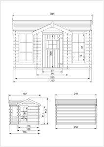 Timbela M520 2.63m <b>Garden</b> <b>Playhouse</b> for Kids 19mm Planks <b>Wooden</b> <b>Playhouse</b> Outdoor Cabins <b>Garden</b> Rooms Model H151 x 241 x 187 cm - Product Image 4
