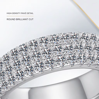Großhandel ALICE Mode 925 Sterling Silber Ring Klassischer Moissanit Breiter Massiver Ring Verlobungsring Ehering Paarring Geschenk