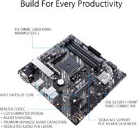 Carte Mère ASUS Prime B450M-A II AMD AM4 128 Go DDR4 4400 O.C. NVMe pour Ordinateur de Bureau avec HDMI 2.0b/DVI/D-Sub USB SATA Disque Dur