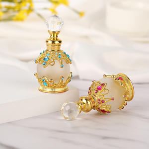 Botella de Perfume de Joyería Esmaltada, Botella Redonda para Aceites Esenciales de 15 ml, Botella de Metal para Esencia de Aceite Esencial de Oriente Medio, Dubái - Product Image 1