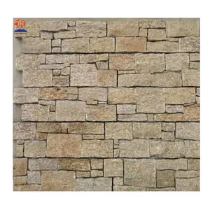 Factory Cheap Price Natural Tiger Yellow Slate Interior Wall Cultured Stone Z Interlocking