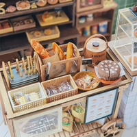 Mini paniers en fil métallique, miniatures pour maison de poupée, petites boîtes de rangement en bois, ornements DIY