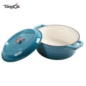 <span class=keywords><strong>Cocotte</strong></span> <span class=keywords><strong>en</strong></span> <span class=keywords><strong>fonte</strong></span> émaillée personnalisée pour cuisine, avec double poignée, couvercle <span class=keywords><strong>en</strong></span> céramique, revêtement antiadhésif, compatible cuisinière - Product Image 3