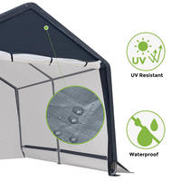 Abri de voiture en toile avec structure en acier pour l'extérieur, avec couverture imperméable double couche, 12' x 12'