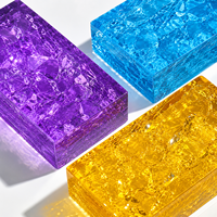 Brique de verre en cristal de glace double face couleur personnalisée, design moderne pour hall d'hôtel, cuisine, salle de bain, cloison commerciale