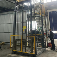 Plateforme élévatrice hydraulique à double chaîne -HT, type à rail de guidage fixe, élévateur de marchandises, table 1500x1500mm, télécommande électrique