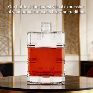 <span class=keywords><strong>Bouteille</strong></span> en verre plate de 700 ml à usage industriel avec bouchon en caoutchouc et couvercle décoré d'un tampon doré pour Vodka, Whisky, <span class=keywords><strong>Rhum</strong></span>/Tequila, Clubs de nuit - Product Image 5