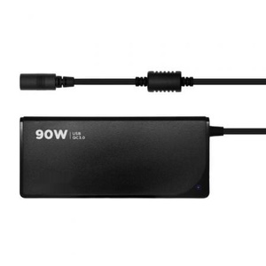 Cargador de portátil automático de 90W, 12 conectores, voltaje 15-20V, 1 USB QC3.0, ideal para recargar dispositivos en casa o en viaje. - Product Image 1