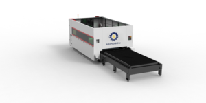 Machine de découpe laser à fibre entièrement fermée DP Laser <span class=keywords><strong>3015</strong></span>, refroidie par eau, haute productivité, table d'échange automatique, pour carbone et acier inoxydable - Product Image 4