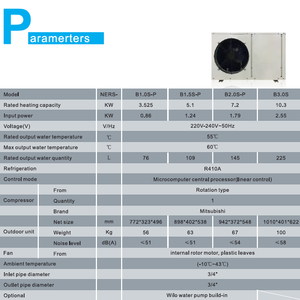 Mini Calentador de Agua con Bomba de Calor, Aprobado por CE CB, R290 R32 R410A, Precio Económico, OEM ODM, 3KW 5KW 7KW 10KW, Calentador de Agua Caliente Pequeño - Product Image 3