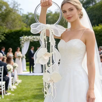 Corona de Flores de Plástico con Cuentas LUYI-Luxury, con Lirios Calla, Elegante Corona Nupcial para Ceremonia de Boda y Graduación