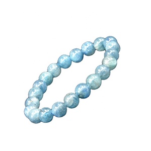 Aita 6 7 8 10mm vente en gros de <span class=keywords><strong>bijoux</strong></span> en pierre de <span class=keywords><strong>Cyanite</strong></span> <span class=keywords><strong>bleue</strong></span> perles rondes Bracelet en pierre pour femmes - Product Image 1