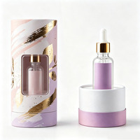 Emballage de luxe en boîte cylindrique pour flacon de parfum en feuille d'or, 50 ml, tube en papier écologique pour cosmétiques, conteneur rond pour huile essentielle