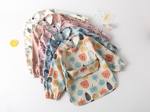 Bpa gratis bambino pasto mangiare grembiule ragazzo ragazza pittura grembiule bambino morbido impermeabile Pu bavaglino con maniche lunghe - Product Image 6