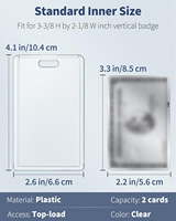 Protecteur de carte en plastique dur Transparent pour bureau école ID carte de crédit permis de conduire porte-Badge coulissant rentable