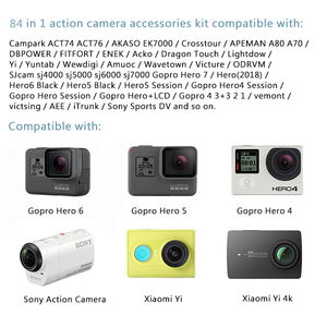 Accessoire de caméra de sport et photo, 84 en 1, Action et vidéo, pour Gopro <span class=keywords><strong>Sony</strong></span> Dji Canon, offre d'usine - Product Image 6