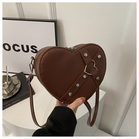 Tas Wanita Modis Motif Hati Bergaya, Tas Selempang Retro Trendi Elegan