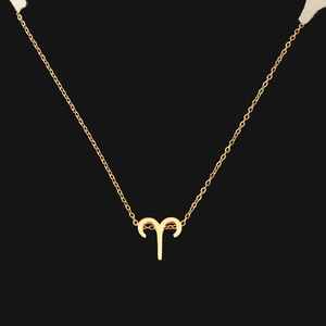 Collier en acier inoxydable 304 du zodiaque plaqué or 18 carats PVD personnalisé femmes hommes <span class=keywords><strong>mois</strong></span> de naissance pendentif tour de cou clavicule colliers bijoux - Product Image 6