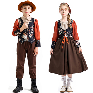 Traje de cerveza de estilo rural Retro Medieval para niños y niñas Cosplay Western Cowboys disfraces de actuación para niños Cosplay - Product Image 1