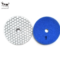 LITTLE ANT Disques de polissage abrasifs diamantés hybrides 5 étapes, 4 pouces (100 mm), pour utilisation humide et sèche, pour meuleuse d'angle, carrelage, marbre, granit