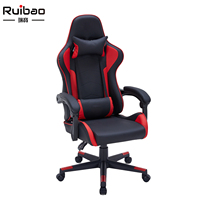 Chaise de jeu pivotante convertible en cuir PU de qualité supérieure, éclairage RGB, vérin à gaz 4 positions, design contemporain, pivotement réglable