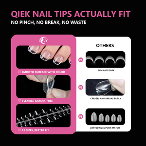 JIEYU CE PMMA/ABS Faux <span class=keywords><strong>ongles</strong></span> <span class=keywords><strong>courts</strong></span> transparents à couverture complète pour les écoles de <span class=keywords><strong>nail</strong></span> <span class=keywords><strong>art</strong></span> - Product Image 3