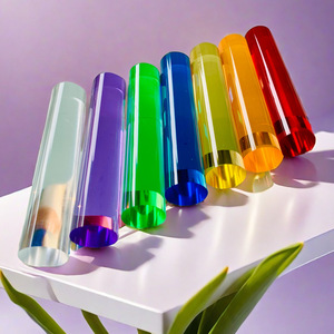 Transparent Acrylic Cylindrical Jewelry, <b>Small</b> Accessories, Cosmetics Base, Figurine Model Display Stand, Crystal Block - Product Image 3