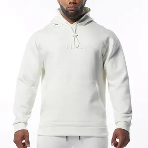 Mens custom logo oversized streetwear blank organic cotton tech fleece heavyweight essentials embossed hoodie for men
